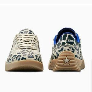 Converse Animal Print Sneakers with Blue Accents